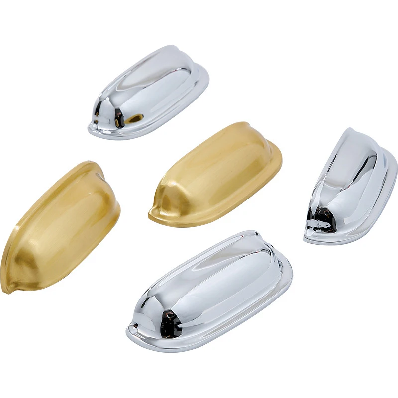 French 10PCS Solid Brass Shell Furniture Pulls Handles Drawer Knobs Cupboard Wardrobe Kitchen Closet Dresser Shoe Cabinet Pulls