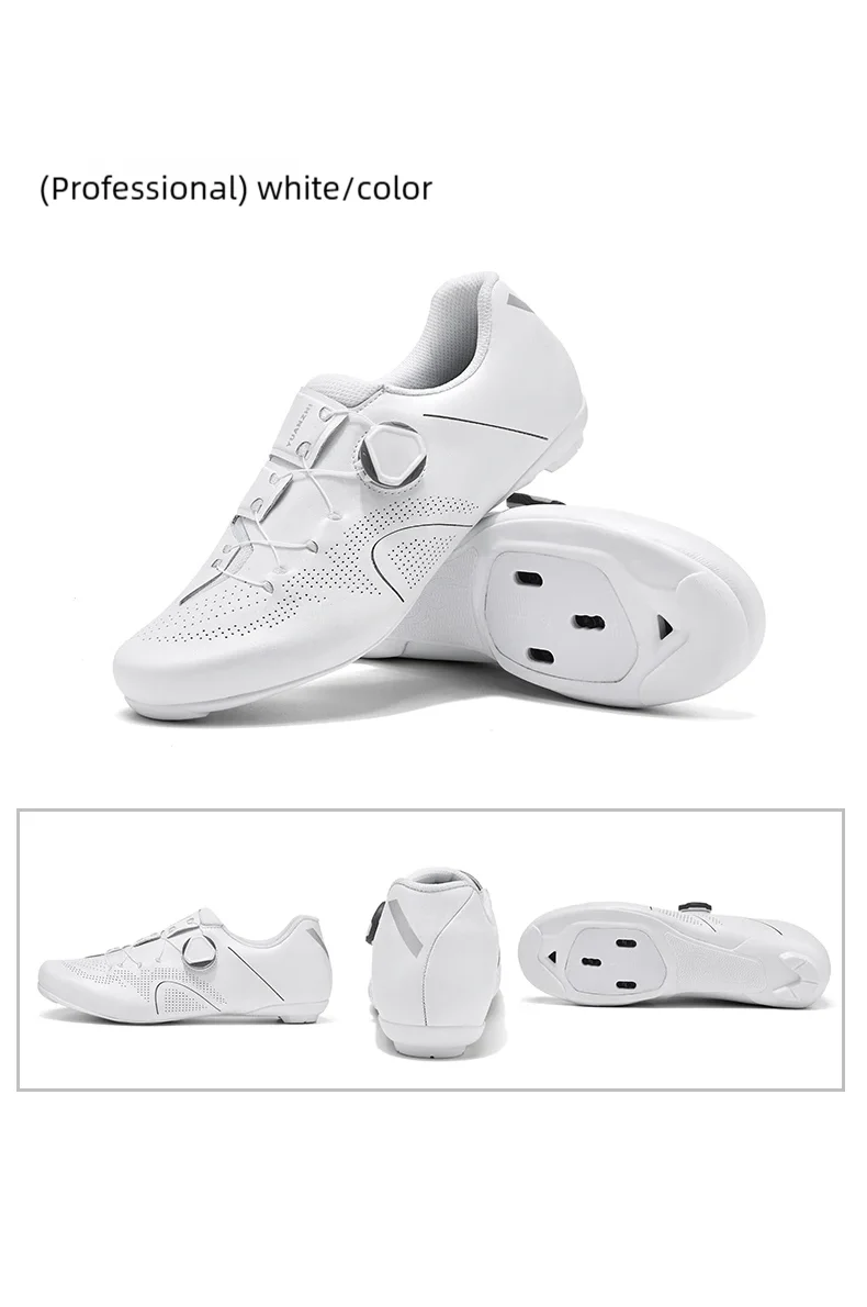 Speed Cycling Sneaker Herren Rennrad-Schuhe Cleat-Schuhe SPD-Schuhe Fahrrad-Flachpedalschuhe Herren Fahrrad Outdoor-Schuhe Weiß – Detail 12