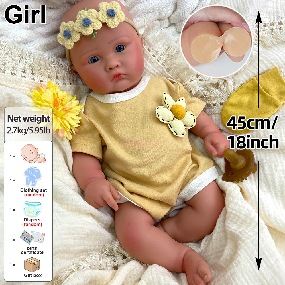 Lifelike 45cm Silicone Reborn  - Reborn Baby Doll Silicone Realistic 评论和价格