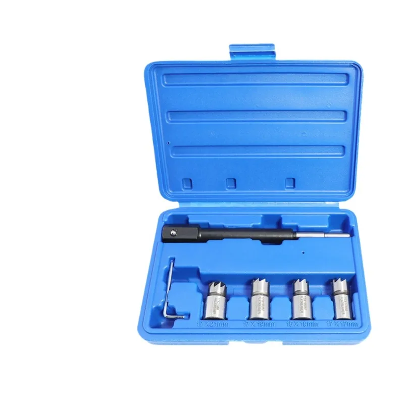 

5-Piece Set of Diesel Fuel Injector Cleaning Tool Holder Remover Diesel Fuel Injector Reamer Fuel Injector Holder Repair Group