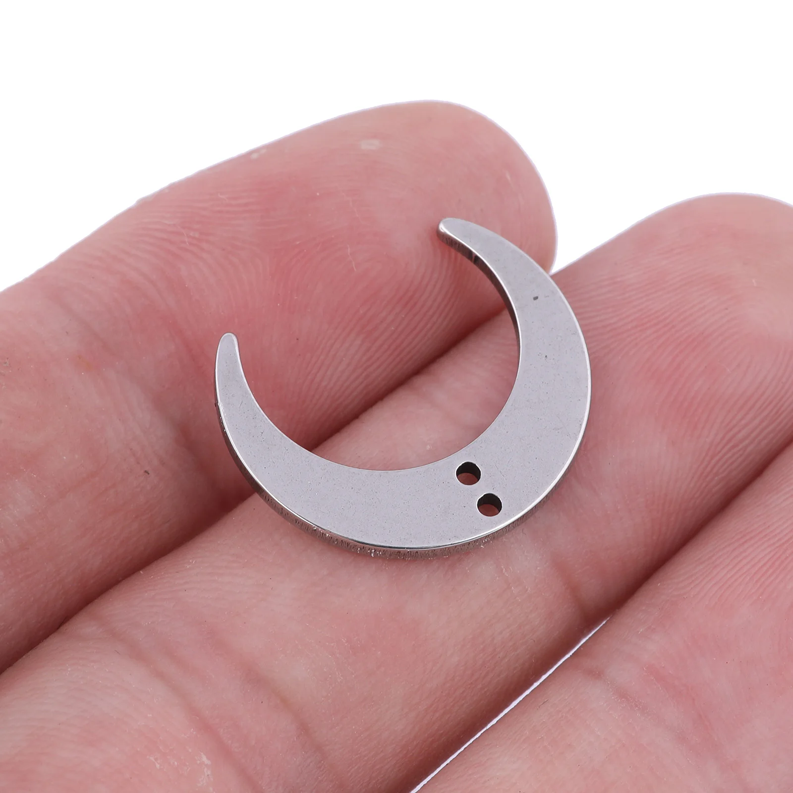 20 sztuk ze stali nierdzewnej kształt księżyca kolczyki złącze Charms Diy dla elementy do wyrobu biżuterii 17x20mm