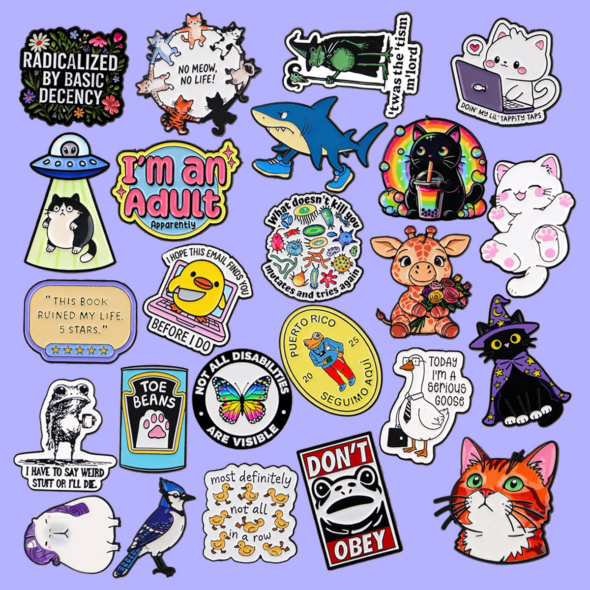 

Cartoon Cat Frog Capybara Giraffe Duck Enamel Pin Cute Animal BadgeLapel Pins Brooches for Jackets Cosplay Accessories Toys