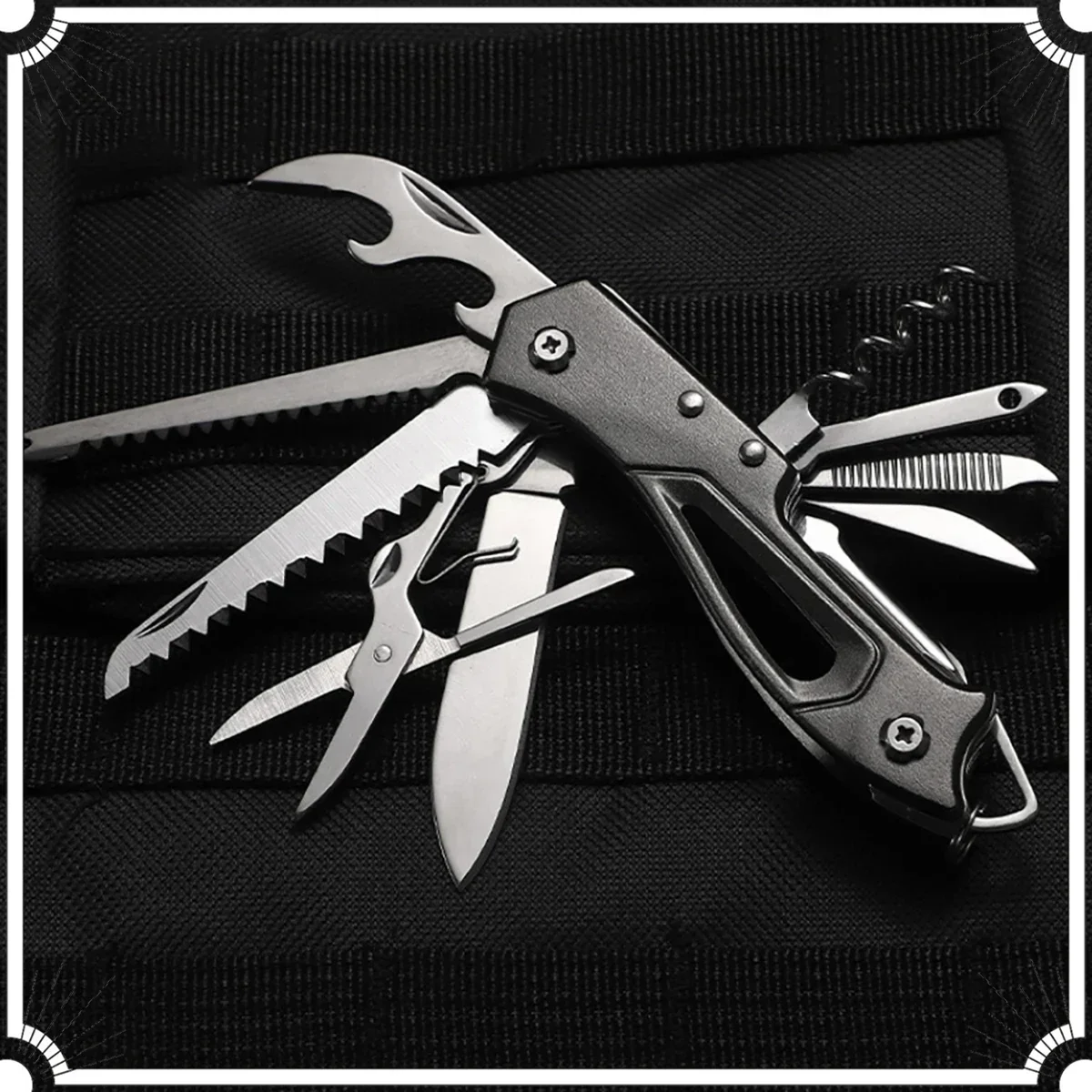 Multi-Functional Swiss Knife Outdoor Camp Multi-Tool Bottle Opener Portable Folding Knife Scissors Saw Military Pocket Knife