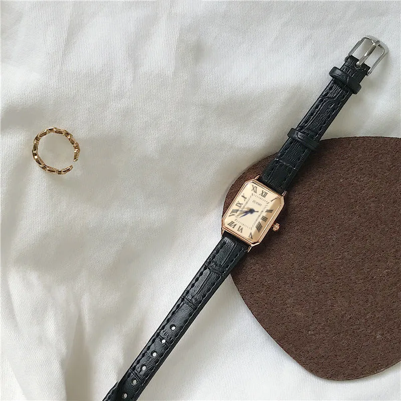 ساعة للسيدات، تصميم بمقياس إبرة زرقاء رومانية كلاسيكية، ساعة كوارتز عصرية بسيطة