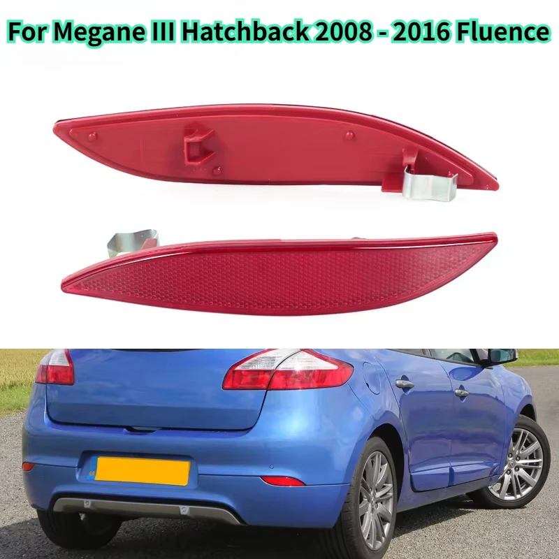 1 Pair Car Rear Bumper Reflectors Replacement For Megane III Hatchback 2008 - 2016 Fluence 2010 - 2016 265650004R Exterior Parts