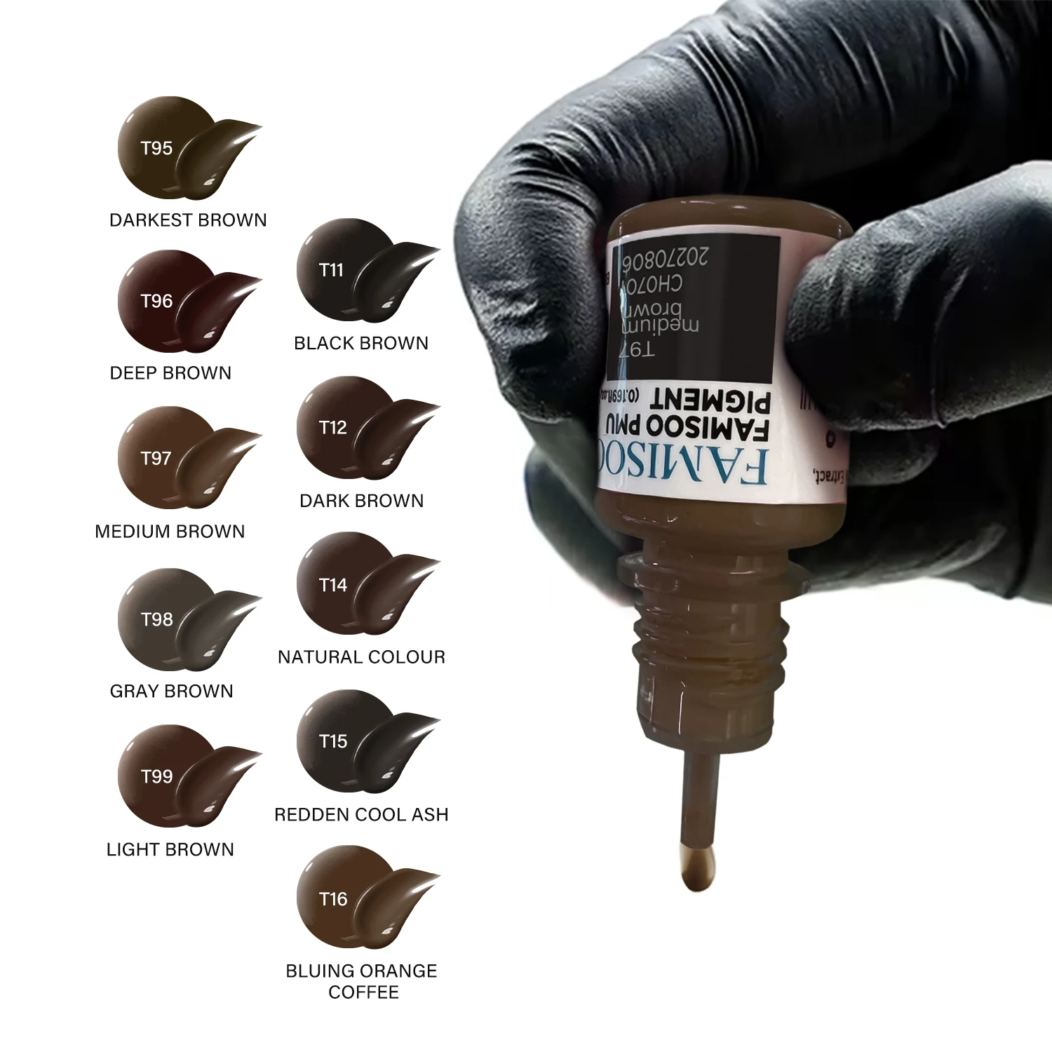 

FAMISOO 5ml Professional Tattoo Ink Kit Permanent Makeup Eyebrow Lip Eyeliner Tattoo Color Microblading Pigment Body Beauty Art