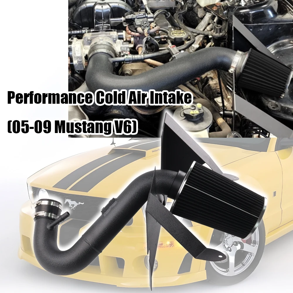 High Performance Reusable Air Filter Cold Air Intake System for 2005-2009 Ford Mustang 4.0L V6 Engine