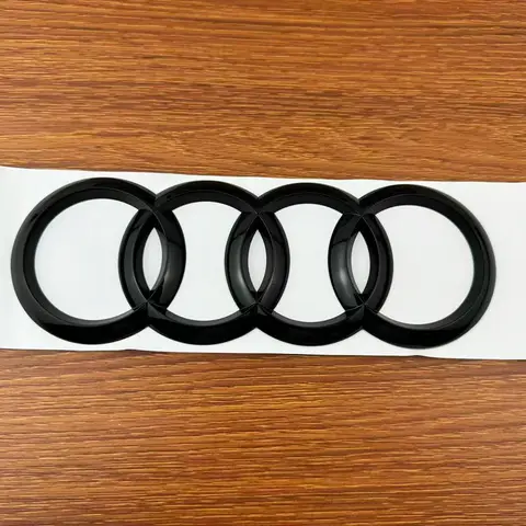 2008-2022 A1 For Audi Sline Quattro 4 Ring logo Glos Black Car Hood Front Bonnet Grill Rear Trunk Emblem Badge Sticker Emblem