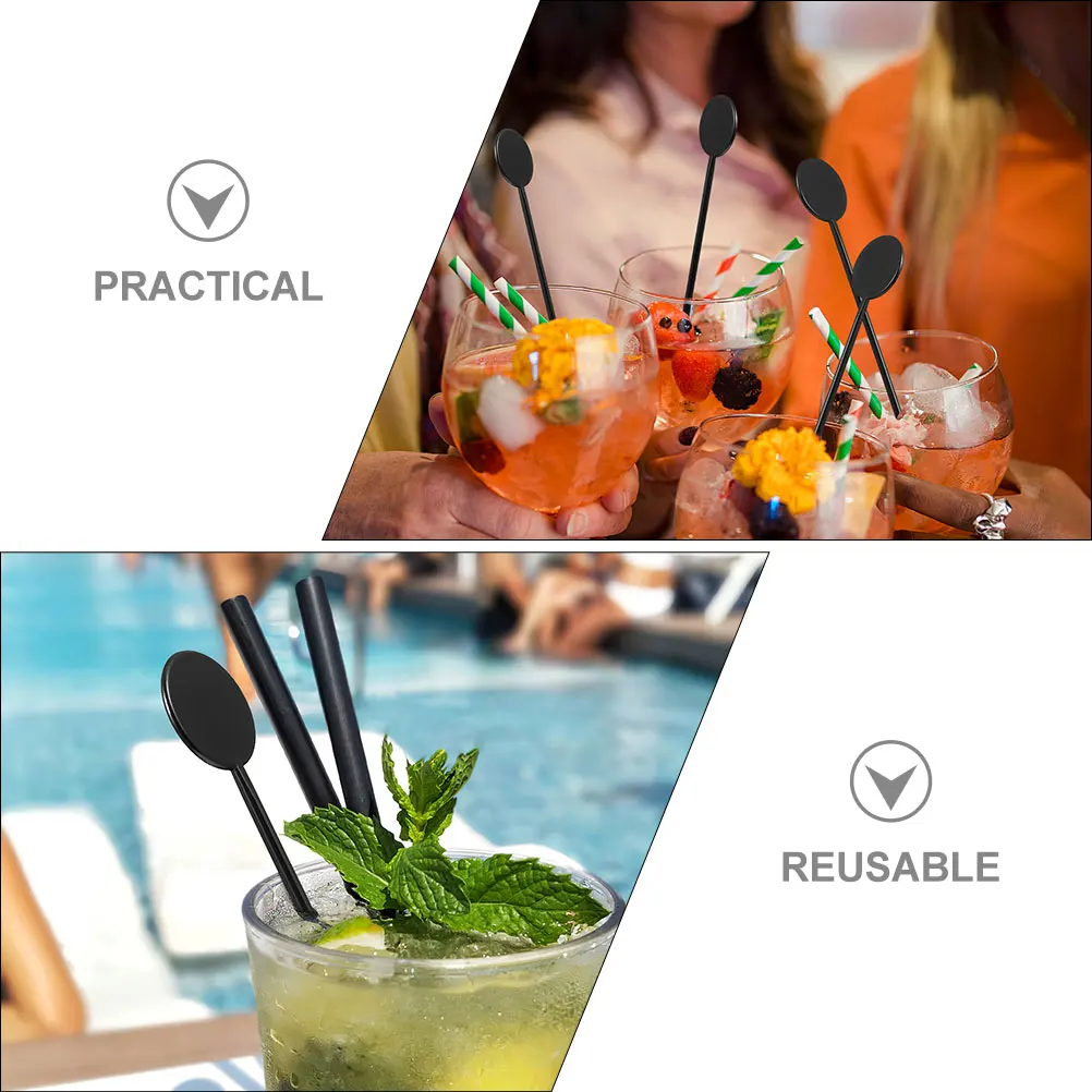 

150 Pcs Drink Stirrers Reusable Plastic Cocktail Stirring Rods Coffee Mixer Swizzle Sticks for Parties WeddingsBars