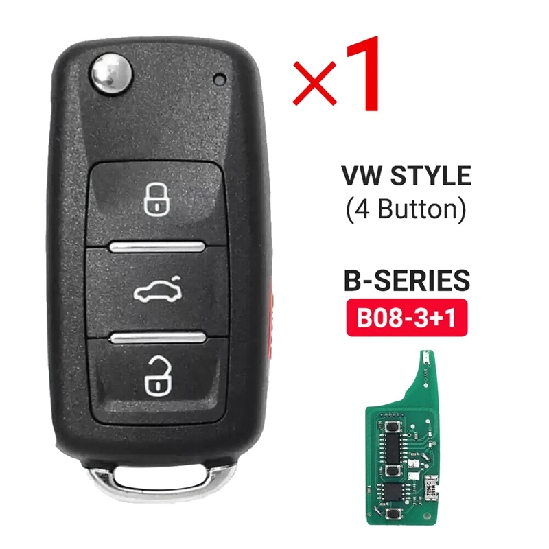 KEYDIY-mando a distancia para coche, llave Universal de 4 botones para VW estilo KD900/B08-3 KD MINI/ URG200, KD-X2 + 1 KD