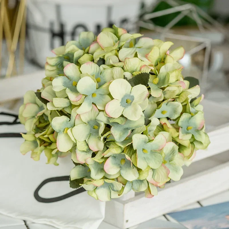6 head/bouquet Hydrangea Artificial Silk Flowers Bridal hand Bouquet Fake flowers For Wedding Home Decoration flores artificial