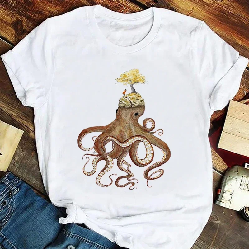 

Забавная стильная модная одежда в стиле Харадзюку, футболка для отдыха с принтом, женская модная летняя футболка с коротким рукавом и принтом