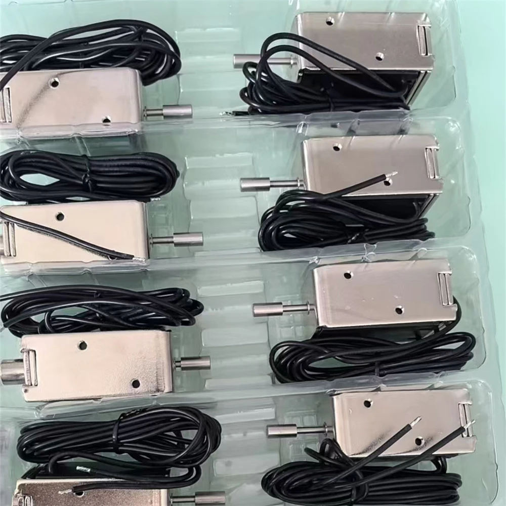 100 szt. Elektromagnes liniowy typu push, 1160S-47, DC120V/AC220V, skok 10 mm, siła 16 kg, z możliwością personalizacji.