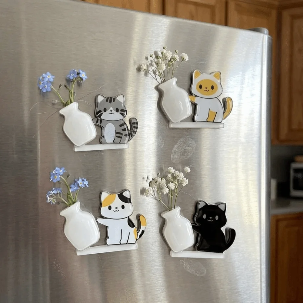 Creative Cat Refrigerator Magnet Acrylic Cute Pet Hair Collector Magnetic Base Funny Cat hair