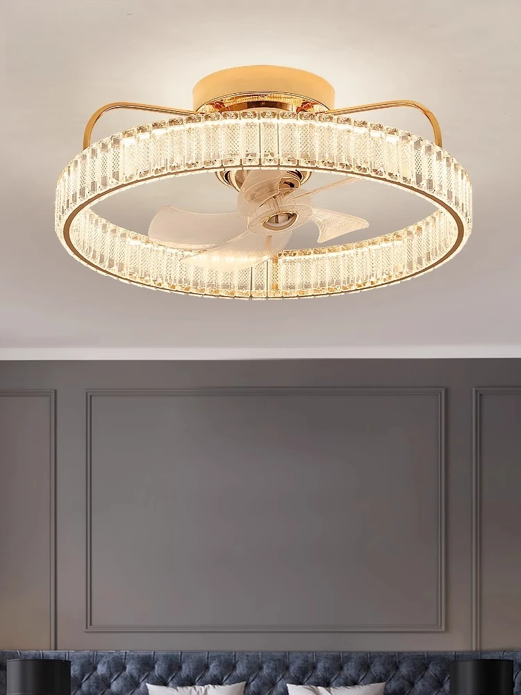 

Потолочный светильник для спальни, гостиной, встряхивающий вентилятор, современный простой роскошный хрустальный светильник для домашней комнаты, потолочный вентилятор