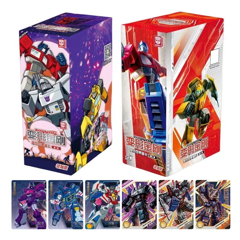 KAYOU Transformers Cybertron Collection Card Optimus Prime Bumblebee Robot Shining Card Anime Childer Trading Game Toys Gift