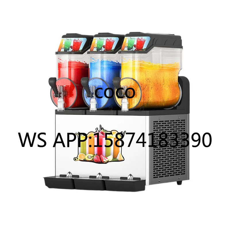 Commercial Stainless Steel Sausage Maker 1/2/3 Cylinders Snow Ice Slush Machine For Milk Tea Store