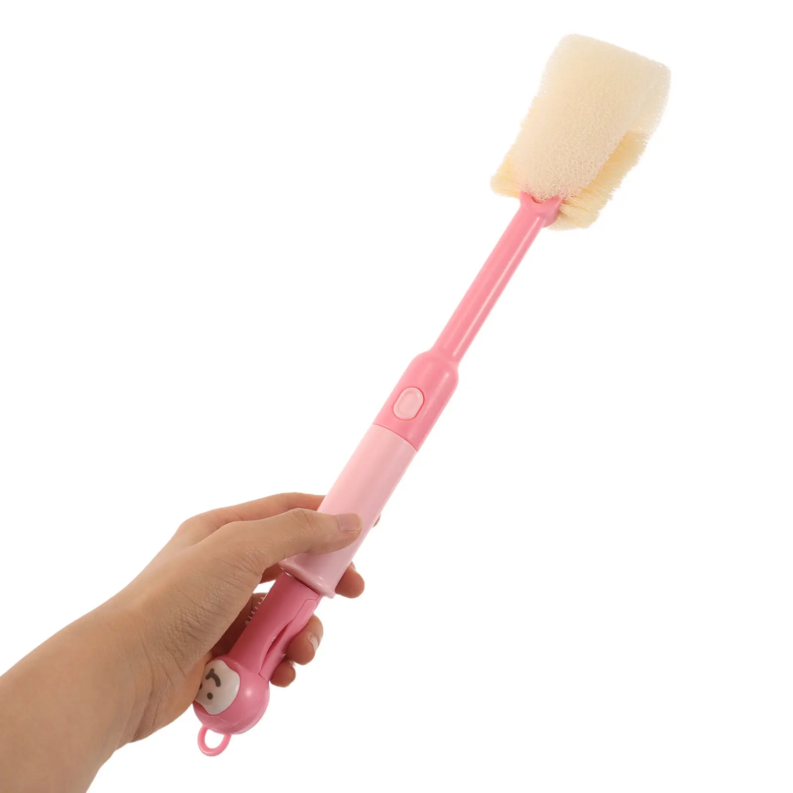 6 In 1 Water Bottle Cleaning Brush Straw Cleaner Cup Lid Scrubber Deep Cleaning Tool for Baby Bottle Travel Mug Pink