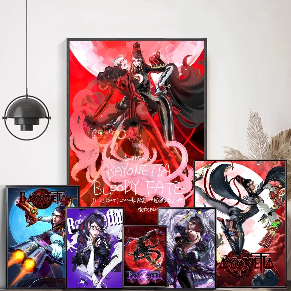 Game Bayonetta Anime Posters Sticky Whitepaper Sticker DIY R