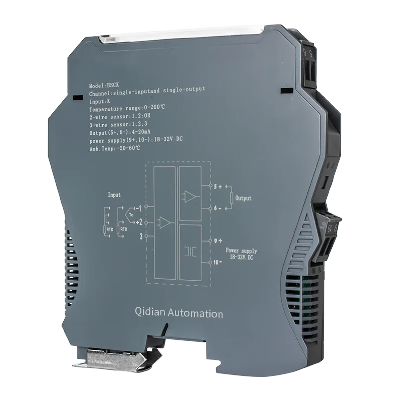 DIN 0-100℃ 0-200℃ Temperature Signal Converter K Type Thermocouple 0-1300℃ to 4-20mA Temperature Signmal Transmitter 1 In 2 Out