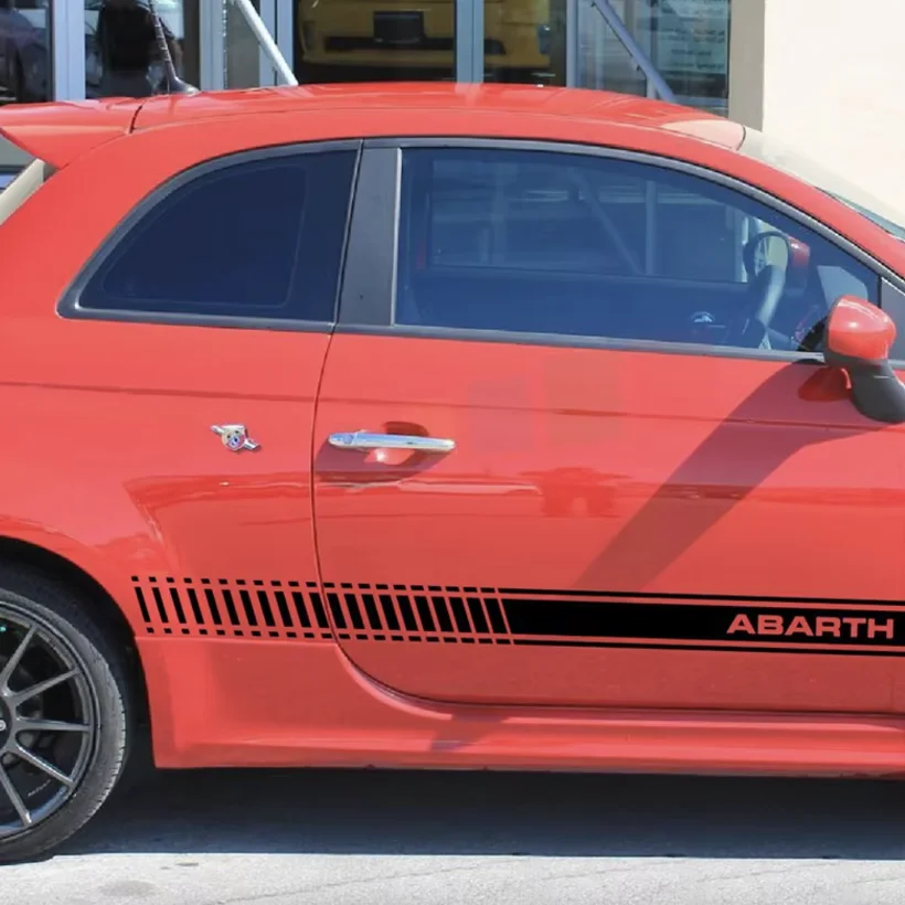 Racing Lower Bed Side Body Door Stripe Line Vinyl Graphic Car Decoration Accessories Decal Sticker for Fiat 500 Abarth
