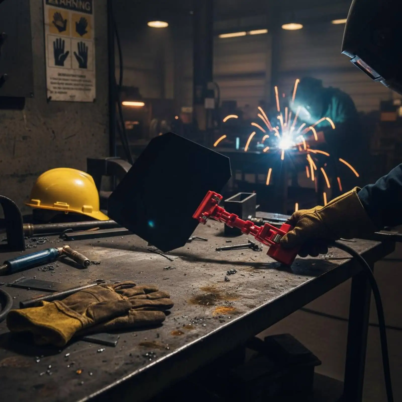Metal-Joining Face Visor Glare-Reducing Handheld Metal-Joining Eye Protector Protection Work Equipment for Welders, Workshop,