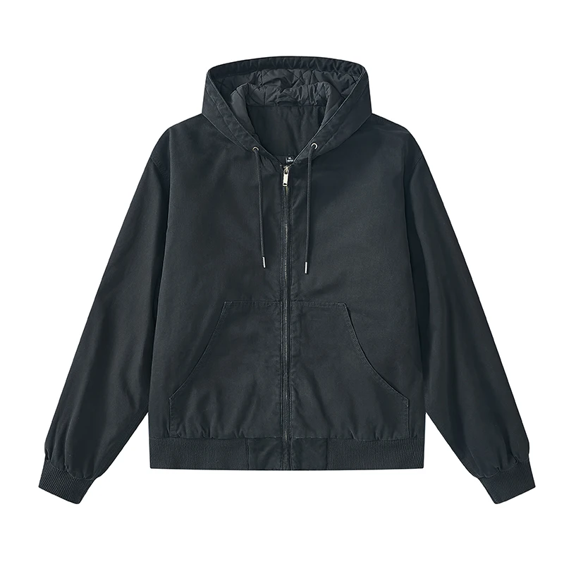 J130 American vintage hooded cleanfit loose wash jacket