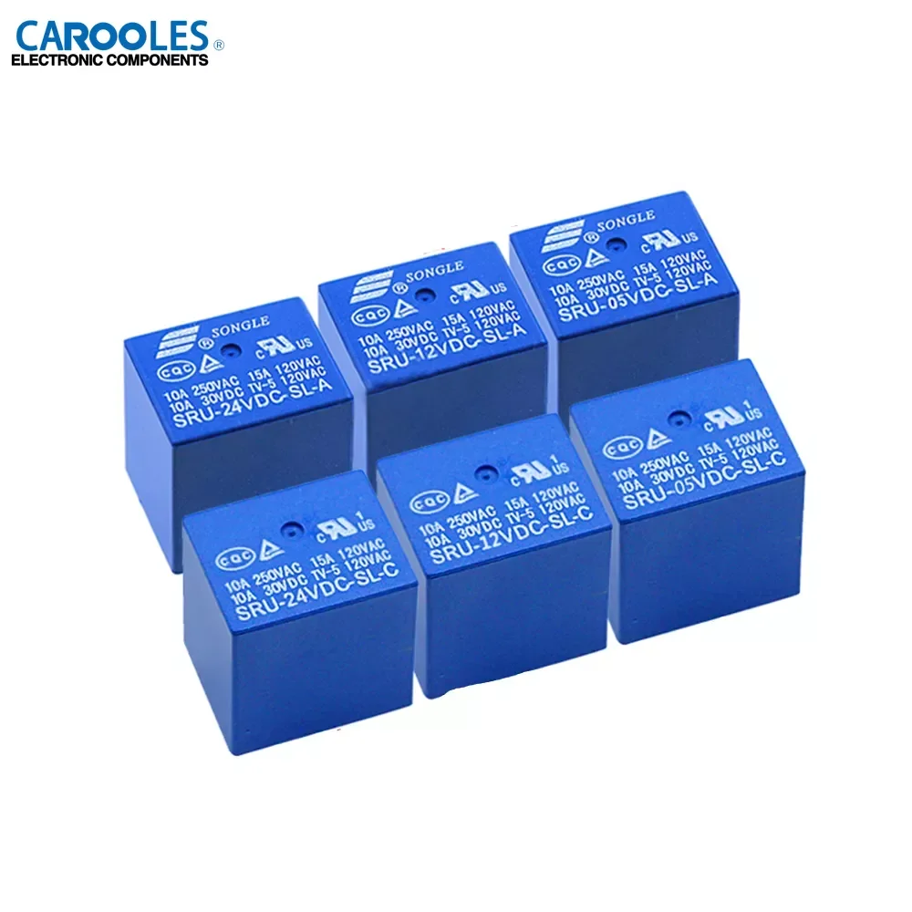 5pcs Power Relays SRU-05VDC-SL-A SRU-12VDC-SL-A SRU-24VDC-SL-A 4PINS SRU-05VDC-SL-C SRU-12VDC-SL-C SRU-24VDC-SL-C 5PIN 15A T70