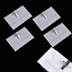 10pcs/set Safety Pin Clip Transparent Brooch Tag Badge Waterproof Card Sleeves Business Office ID Card Credentials Holder Cover