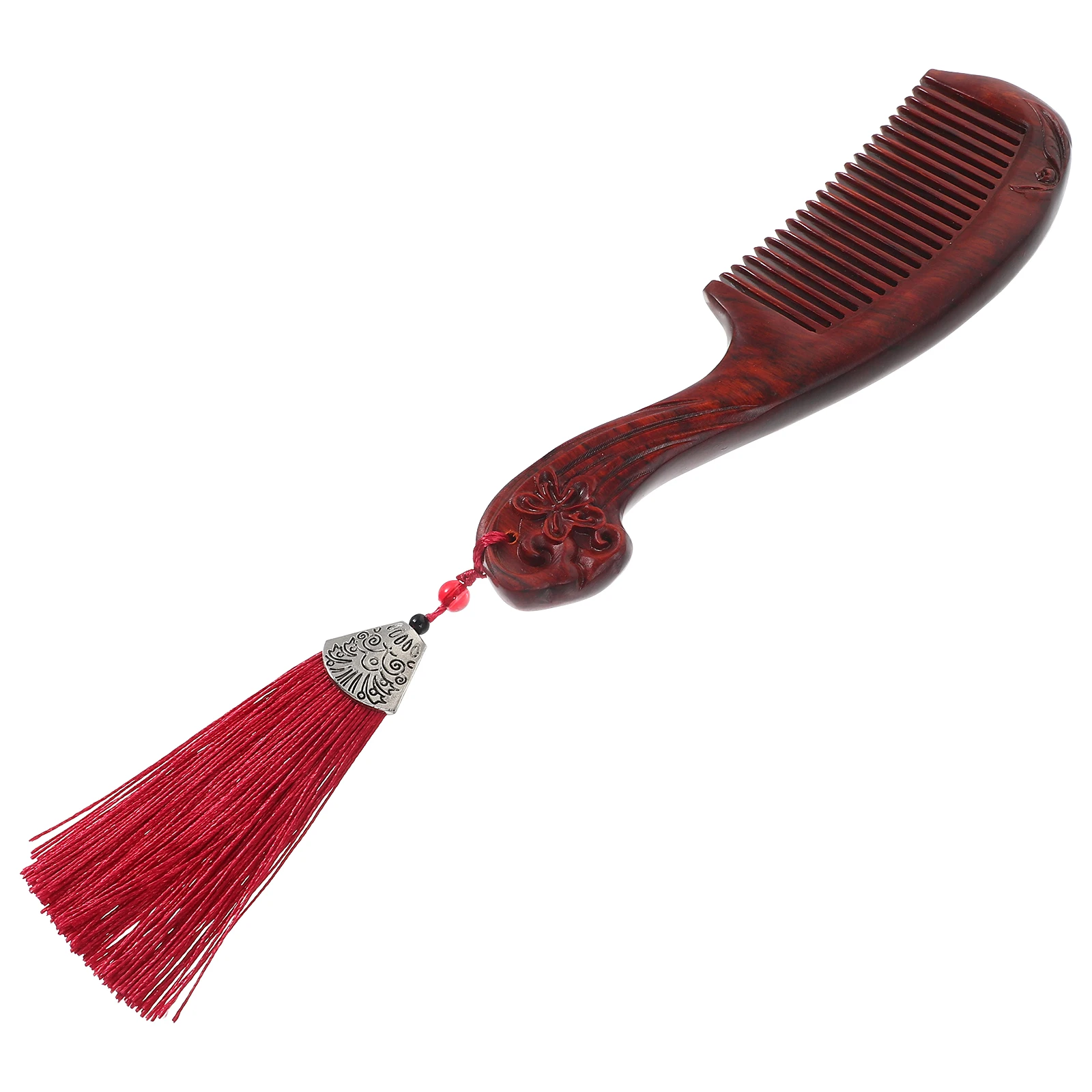 

Carved Wood Comb Handmade Purple Sandalwood Hair Care Small Pocket Wooden Massage Comb for Women Men Smooth Lines Detangling Wet