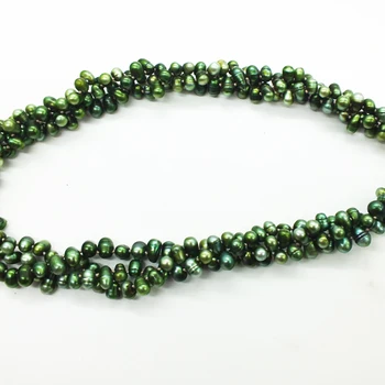 3 shares, green freshwater pearl necklace 45CM (100% real freshwater pearl)