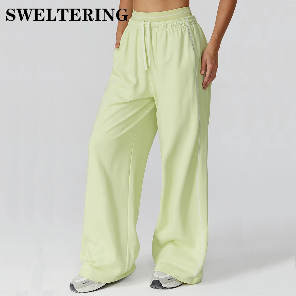 

Широкие брюки для йоги для женщин, свободные спортивные штаны с высокой талией для тренировок в тренажерном зале, женские спортивные леггинсы для фитнеса, брюки для йоги