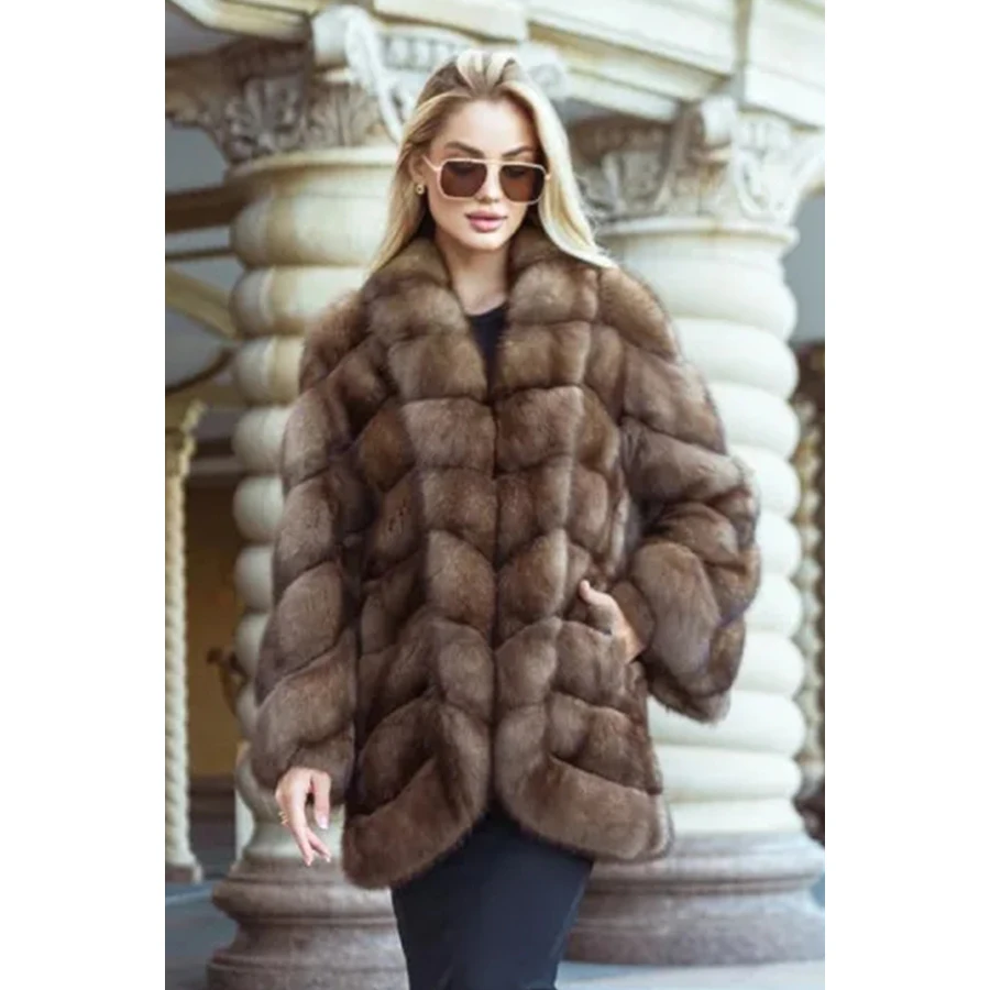 

Women Fur Coat Real Fox Fur Coats 2024 Luxury High Quality Natural Fox Fur Coat For Women