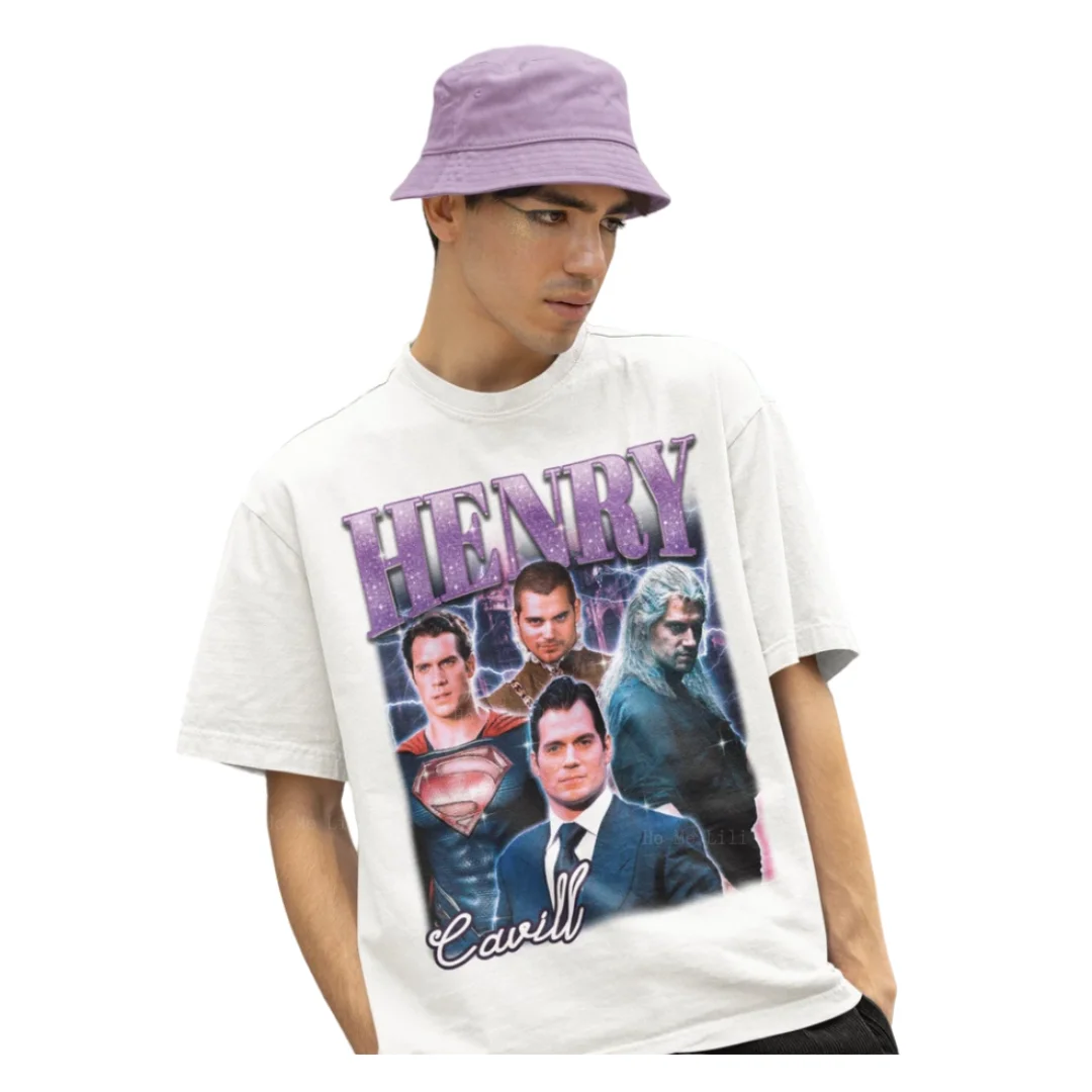 Retro Henry Cavill Shirt Bootleg Men Women Oversized Custom T Shirt