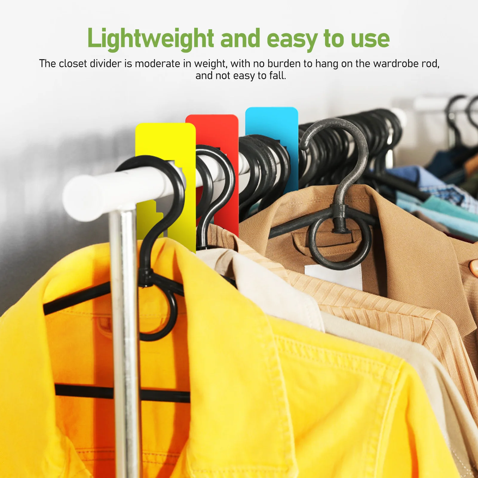 

30Pcs Clothes Size Dividers Plastic Closet Rectangular Divider Reusable Wardrobe Organizers Hanging Separators