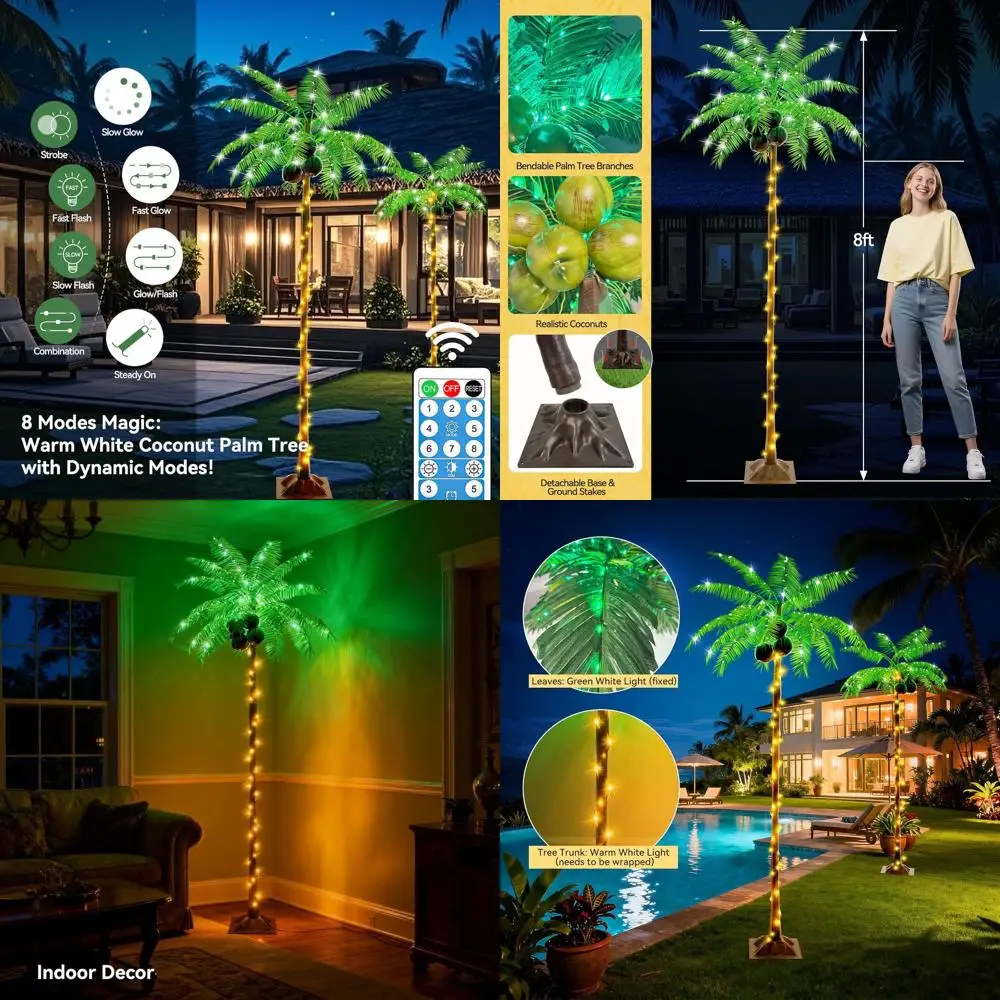 

Рождественская елка со светодиодной подсветкой на 8 футов с дистанционным управлением для декора наружного патио, бассейна и крыльца