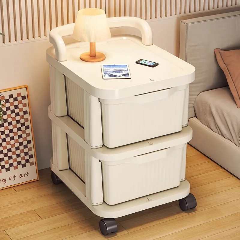 

Мобильная тумба-органайзер Bede для спальни, маленькая напольная тележка для хранения, вращающаяся, из полипропилена