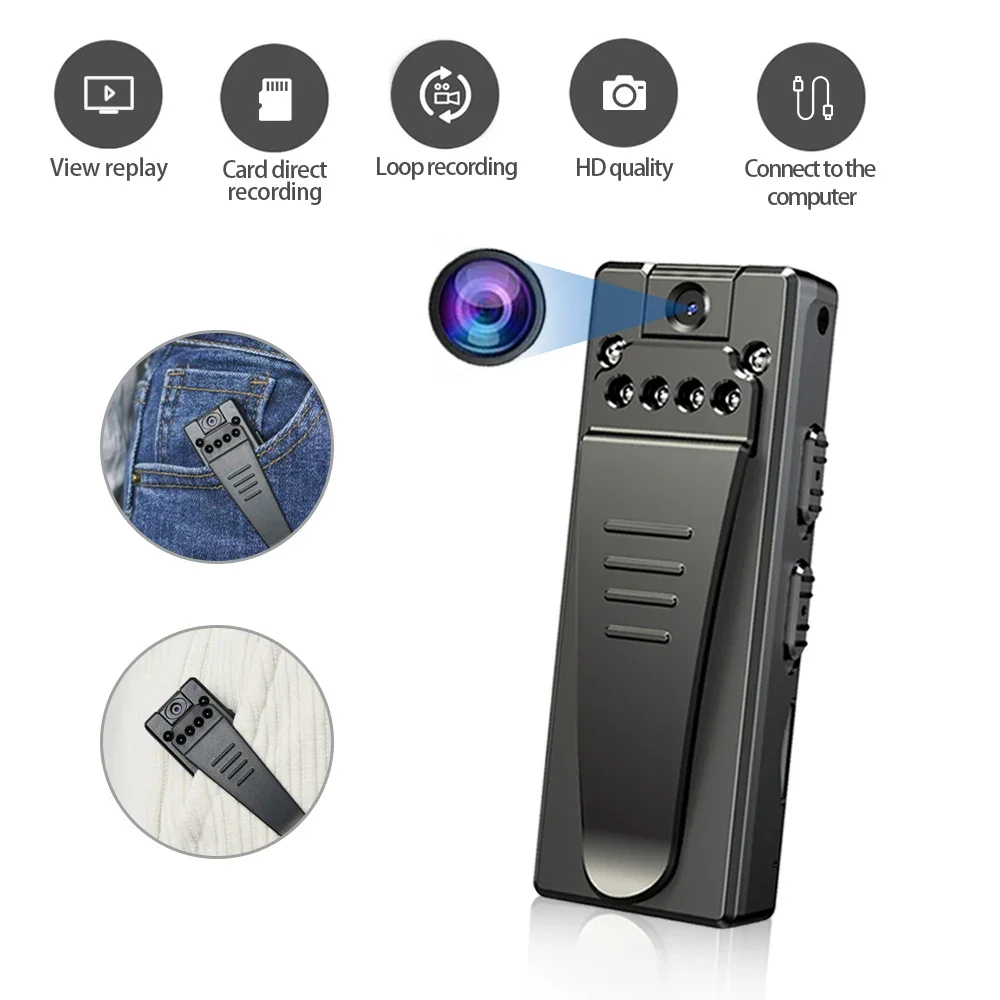 Voice Control Recorder Back Clip Black Z8s Mini Voice Recorder 1080p Professiona Plastics Recorder Camera Recording Pen