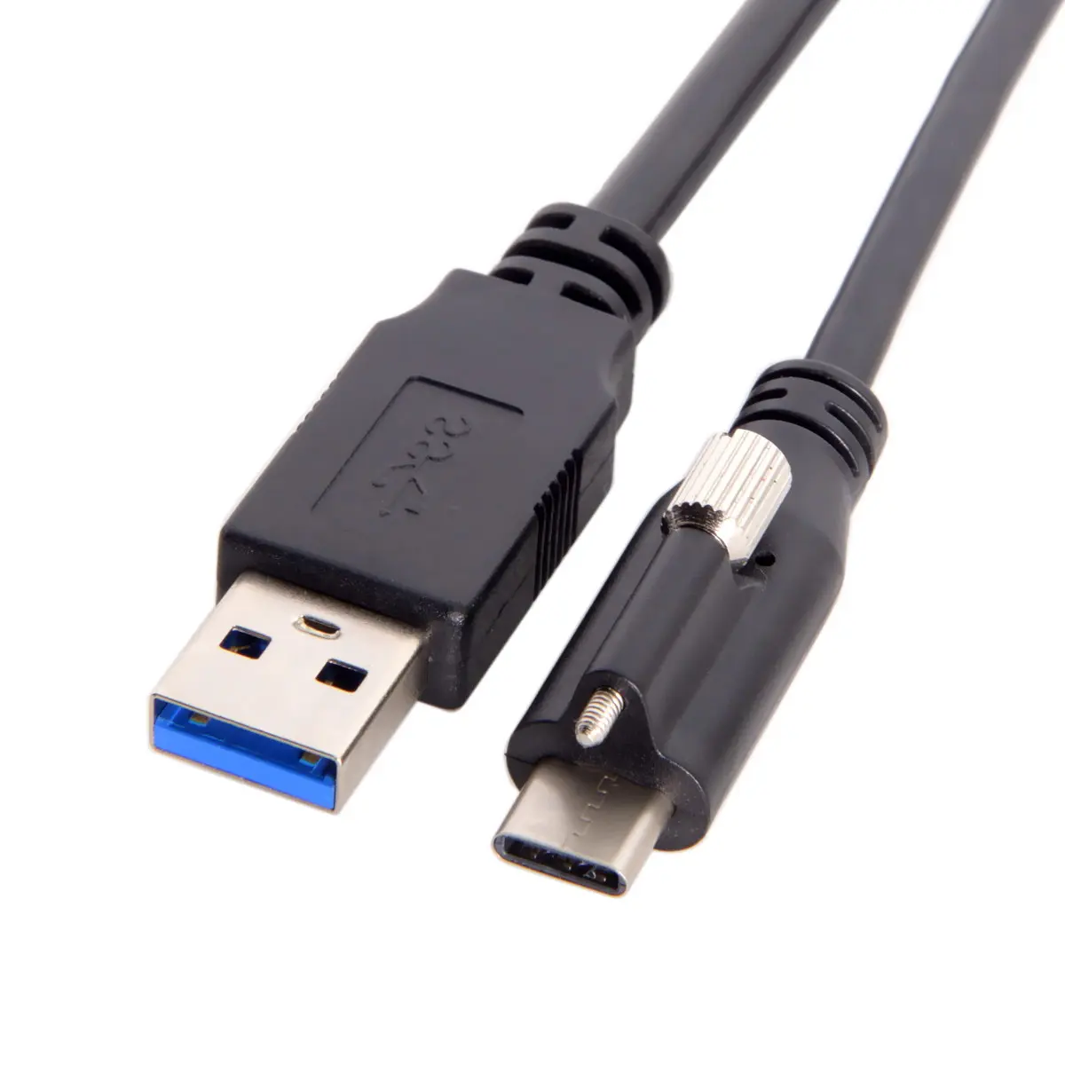 With Screw Lock Panel USB 3.1 Type-C To USB 3.0 Type A Male Data Cable 10Gbps High Speed Forward Backward Insertion 1.2M / 8M