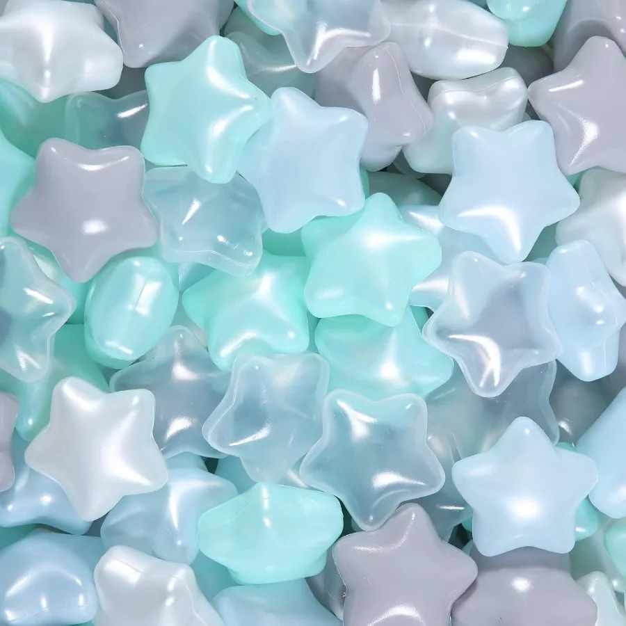 Bola poço bolas para crianças bolas de plástico para ballpen cercadinho piscina bebê pastel festa decoração diversão em forma estrela em massa 100 contagem