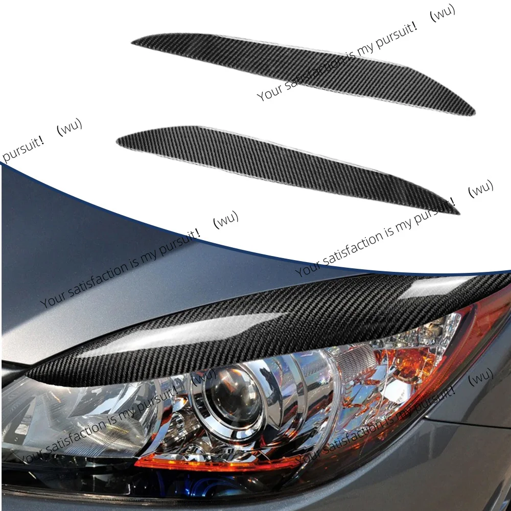 Carbon Fiber Car Headlight Eyelid Eyebrow Cover Trim For Mazda 3 Mazda3 JDM 2010 2011 2012 2013