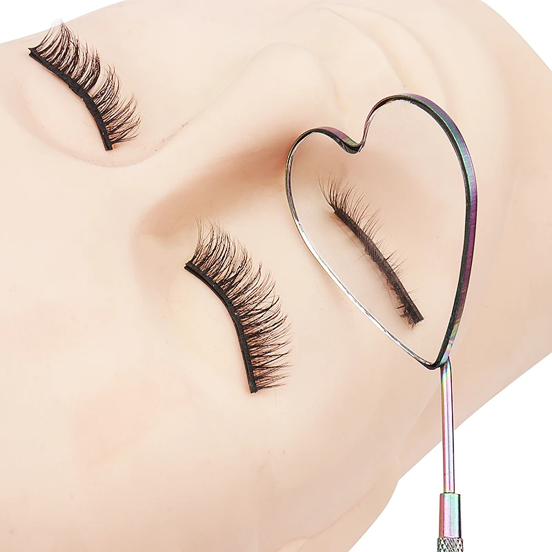 10 Stuks Roestvrijstalen Wimper Verlengspiegel Hartvormig Controleren Handspiegel Lash Extensie Levert Make-Up Tool Accessoires