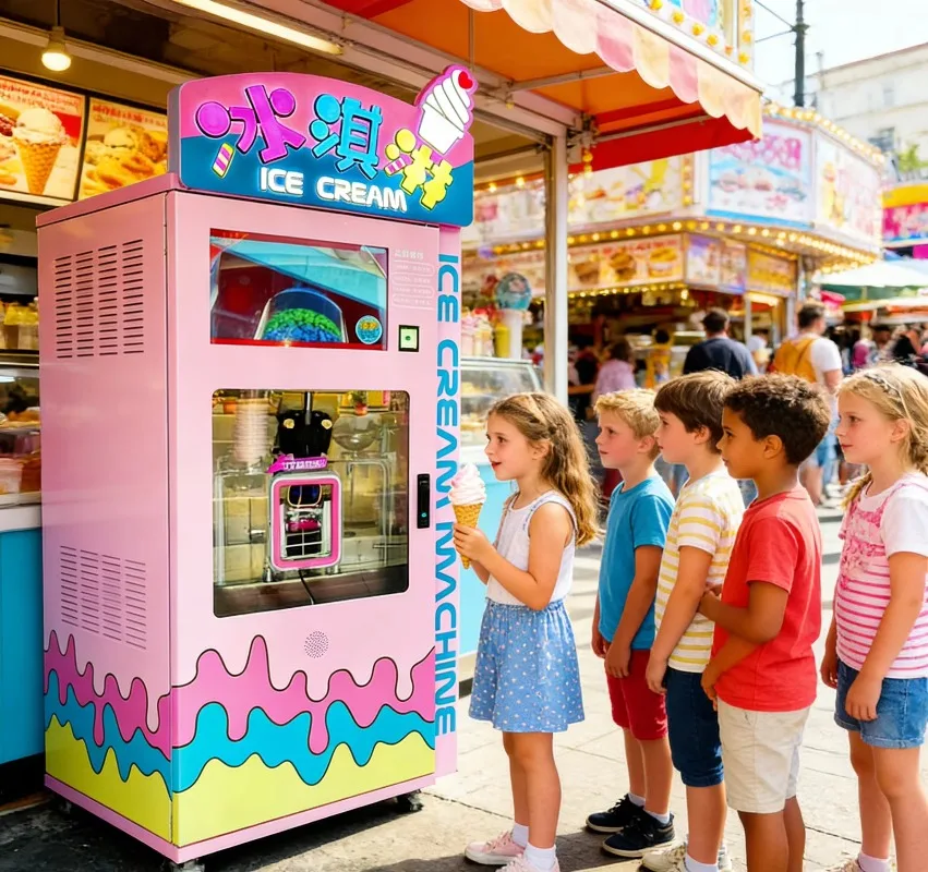 Multi Flavor Automatic Vending Ice Cream Machine Independent Channel No Mixed Taste Unmanned Self Service Selling Equipment