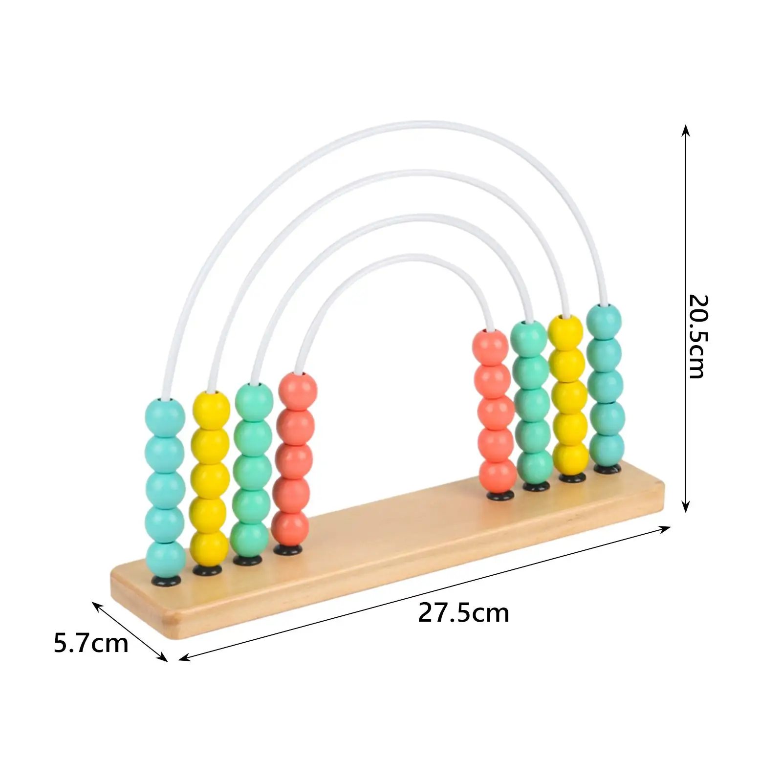 Wooden Rainbow Abacus Montessori Toy for Boys Girls Number Learning Beads Counting Toys for Sensory Toy Kids Bookshelf Decor