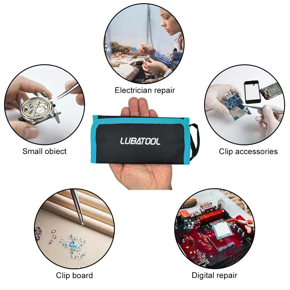 ชุดแหนบ 10 ชิ้น พร้อมกระเป๋า แหนบสแตนเลสป้องกันไฟฟ้าสถิตย์ สำหรับงานซ่อมโทรศัพท์มือถือ อุปกรณ์อิเล็กทรอนิกส์ และงานช่าง