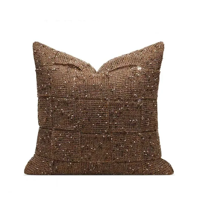 30X50/45X45 Brown Throw Pillow Cover Homestay Light Luxury Stamping Waist Cushion Cover Decor Home Decorative Pillowcase