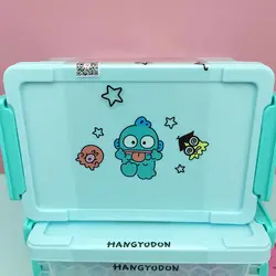 Miniso Kawaii Anime Hangyodon Three Layer Storage Box Cute Cartoon Fashion Sanrio Desktop Sorting Case Ins Gifts for Kids