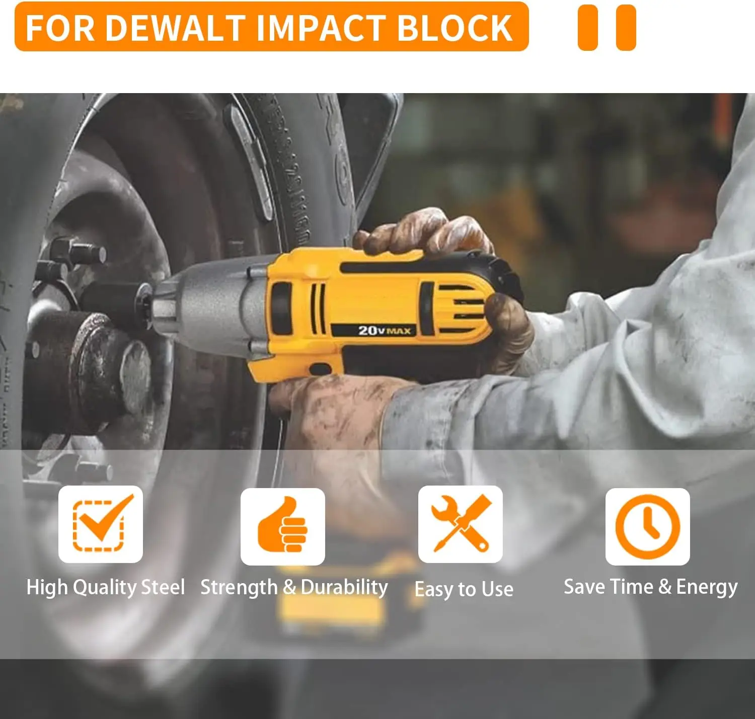 19mm N415874 Spring Loaded Iron Anvil Impact Block for DEWALT DCF899 Electric Impact Wrench Power Tool Accessories - view 6