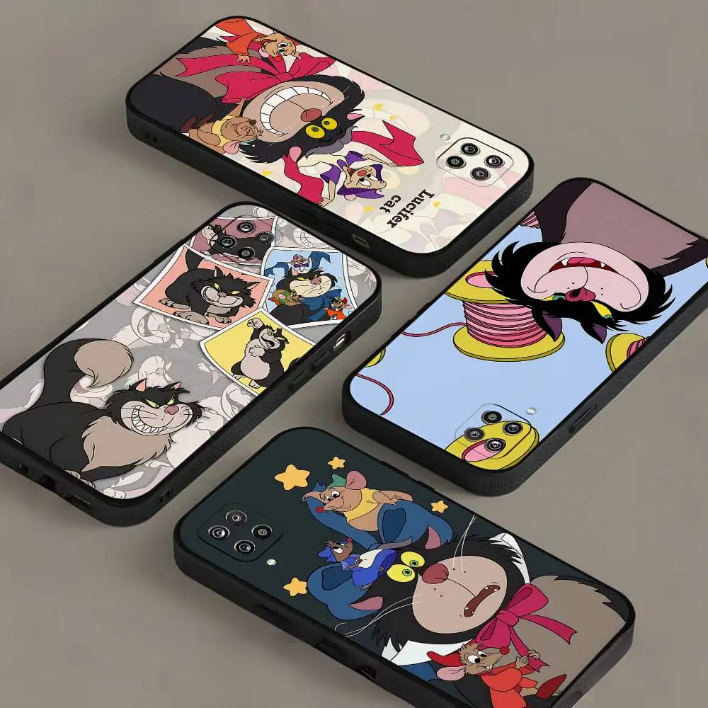 Cinderella L-Lucifer Cat Phone Case For Samsung Galaxy S21 S22 S23 S24ULTRA S25ULTRA FE Ultra Plus5G A52S S26 Soft Cover