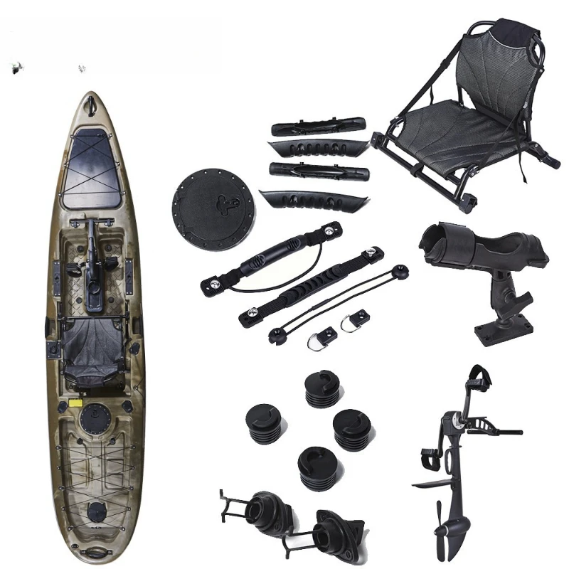 3.96m pedal boat material: HDPE Load capacity: 200kg 3960x843x399 GW: 57NW: